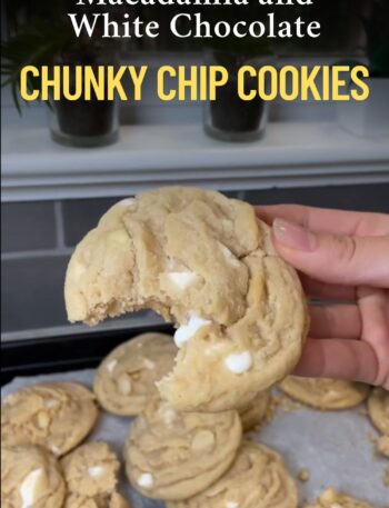 Macadamia and white chocolate chunky chip cookies